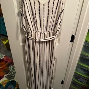 Chic Black and White Striped Jumpsuit